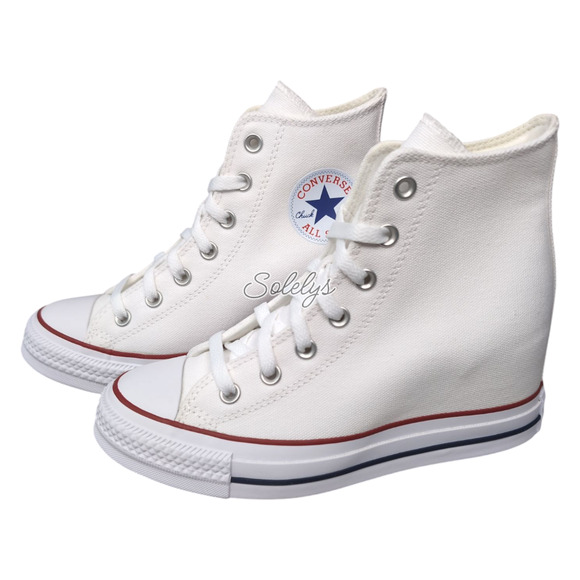 Converse Chuck Taylor All Star Hidden Wedge Platform White Sneaker 11 NEW - Picture 5 of 11